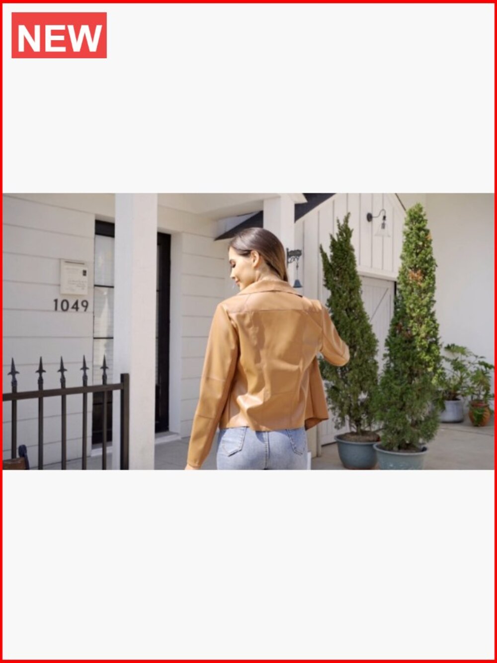 Faux Leather Jacket Slim Open Front Lapel Blazer - Picture 7 of 7